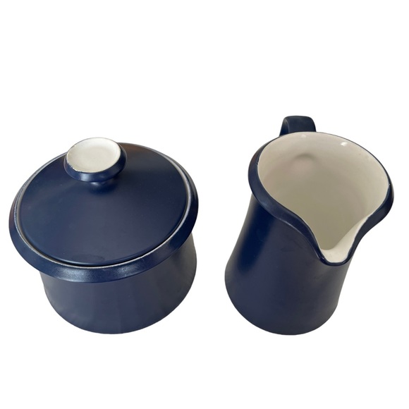 Vintage MCM Blueberry Blue Mexicana by Ben Seibel, MIKASA, Creamer & Sugar set - Picture 11 of 14